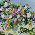 WE PICKED THE FLOWERS  Acrylic on canvas 90x90cms SOLD