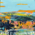 SUMMER HEAT  Acrylic on box wood 30x30 cms